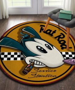 Rat Rod Hot Rod Round Mat