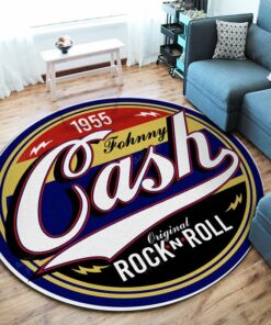 Original Rock And Roll 1955 Hot Rod Area Round Rug