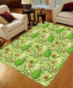 Mexican Drawing Avocado Pattern Green Area Rug