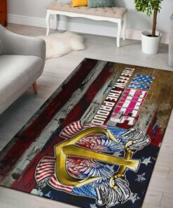 Vintage US 4th Of July Independence Day Marines Golden Ancor The Few The Proud Area Rug