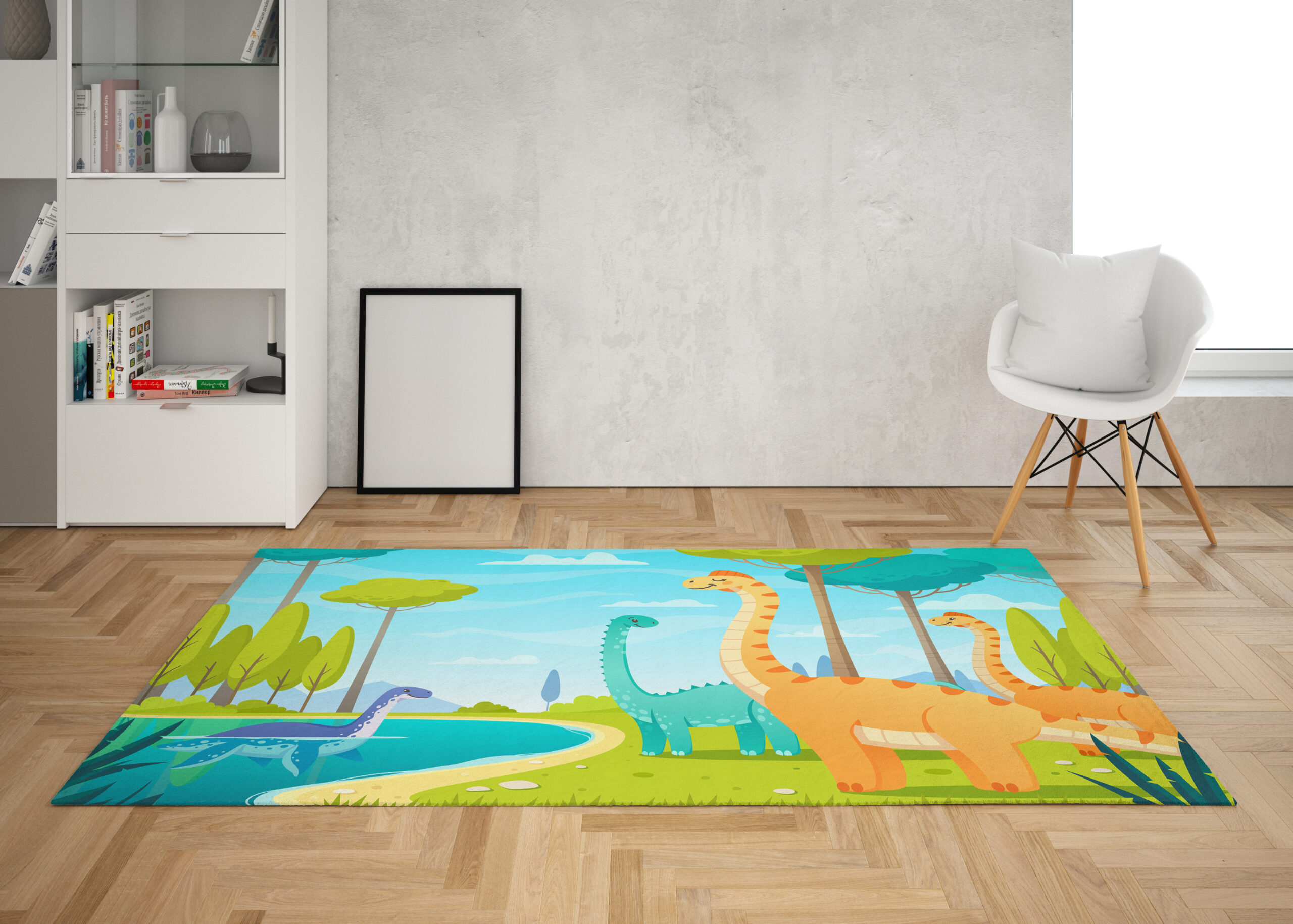 Cartoon Dinosaur Map Area Rugs Living Room Carpets Floor Door Mat Bedroom Decor 