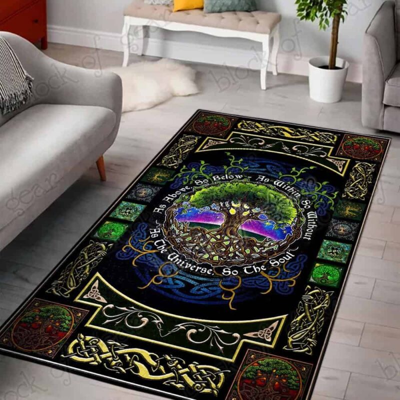 As The Universe So The Soul Tree Of Life Viking Area Rug