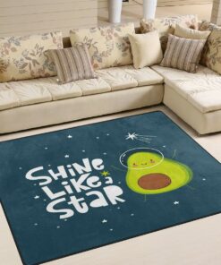 Shine Like a Star Space Cartoon Avocado Area Rug