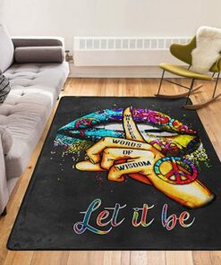 Whisper Words of Wisdom Let It Be With Lips Hippie Area Rug
