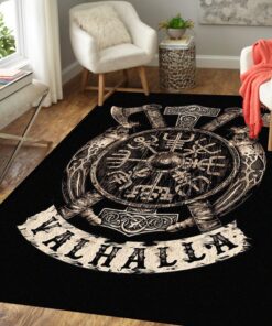 Valhalla Shield And Hammer Viking Norse Area Rug