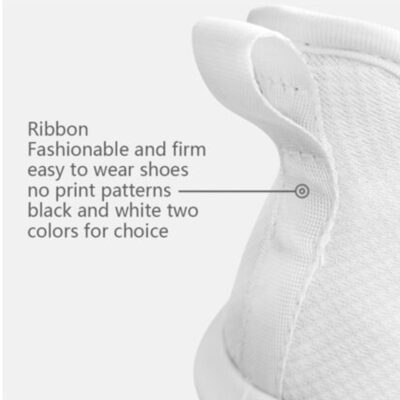 Ribbon fashionable and firm easy to wear shoes no print patterns black and white two color for choice