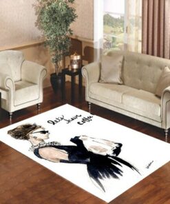 Personalized Audrey Hepburn Lets Have Coffee White Rug