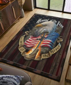 Home Of The Free Because Of The Brave 4th Of July Rug