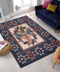 Personalized Vintage Eagle 4th Of July Rug