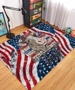 Red White And Moo Cow 4th Of July Rug