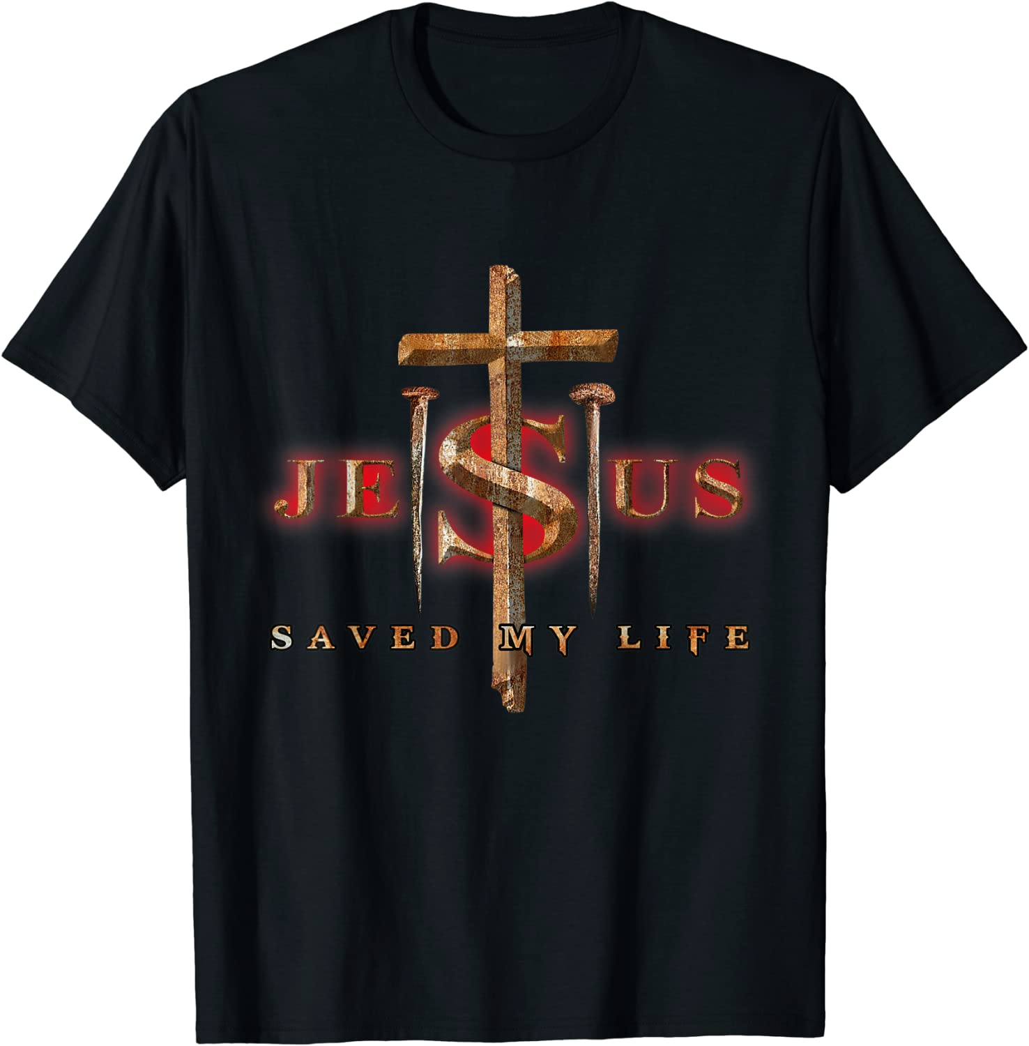 Jesus Cross Christ Saved My Life Quote Saying Christian T-Shirt - Dingmun