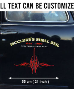 Large Personalized Pinstripe Lettering Speed Shop Set 02 Vinyl Stickers