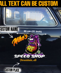 Purple Rat Fink Vinyl Hot Rod Lettering Decal For Car Doors