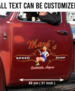 Personalized Pinup Girl Spark Plug Hot Rod Pinstriping Set 02 Vinyl Decals