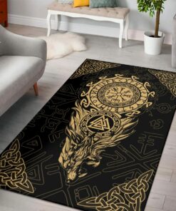 Traditional Warrior Viking Tribal Norse Viking Area Rugs Decor for Bedroom, Living Room Full Size