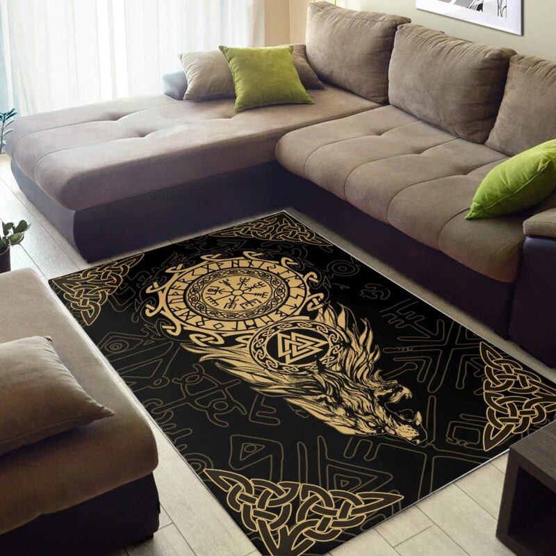 Traditional Warrior Viking Tribal Norse Viking Area Rugs Decor for Bedroom, Living Room Full Size