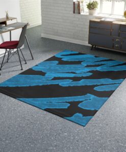 Abstract Blue Brushstrokes Area Rug
