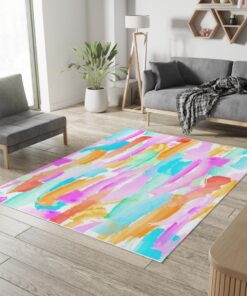 Colorful Brushstrokes Rug Brights Photographic Rug