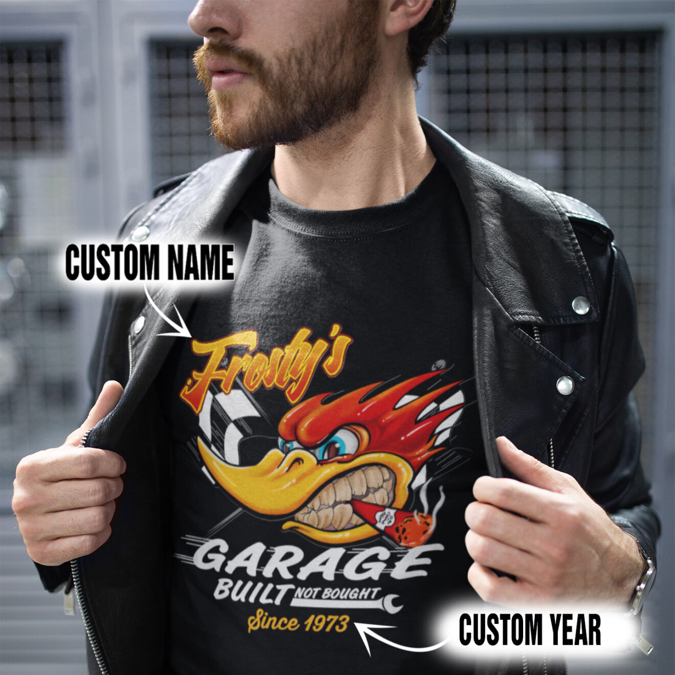Woody Woodpecker Garage, Maglietta da Uomo, Prodotto Ufficiale Dark-Grey S