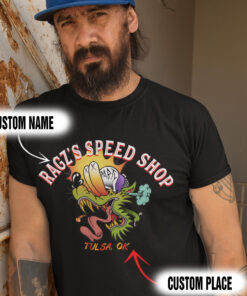 Custom Name And Place Speed Shop Rat Fink T-shirts