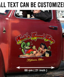 Custom Rat Fink And Pinup Girl Vinyl Decals Door Art For Rat Rod Cars