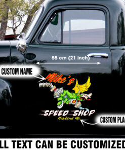 Funny Personalized Rat Fink Vinyl Stickers For Truck, Lowrider, Hot Rod Cars