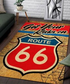 Get Your Kicks On Route 66 Area Rug For Living Room Bedroom Nursery room