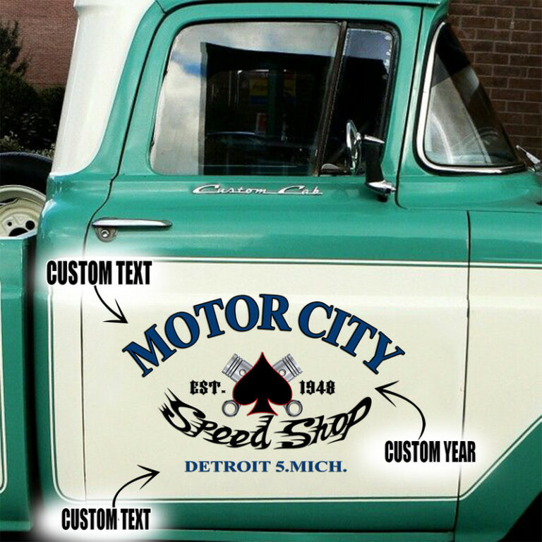 Hot Rod Garage Car Side Vinyl Graphics Decals Dingmun