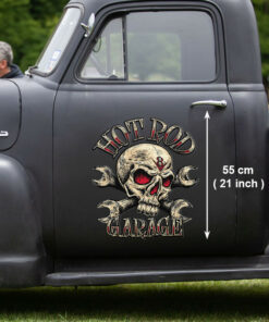 Hot Rod Garage Skull Vinyl Stickers For Car Door