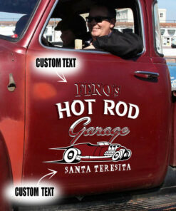 Hot Rod Lettering Side Car Vinyl Decal Set 2 Pcs