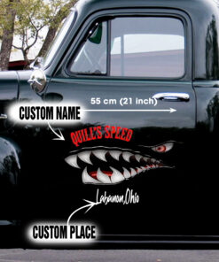Personalized Hot Rod Flying Tigers Shark Mouth Vinyl Decals For Car