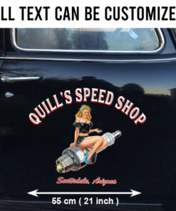 Personalized Pinup Girl Spark Plug Hot Rod Garage Decals For Cars