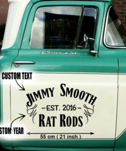 Personalized Rat Rods Garage Pinstripe Sticker For Car