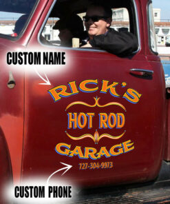Pinstripe Hot Rod Garage Car Side Door Vinyl Graphics