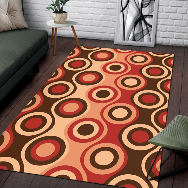 Retro 1970's Style Seventies Vintage Pattern Area Rug