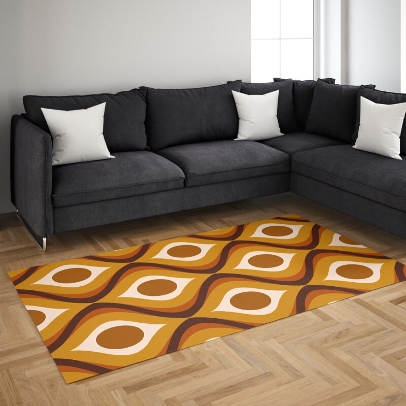 Retro 70s Mid Century Pattern Area Rug