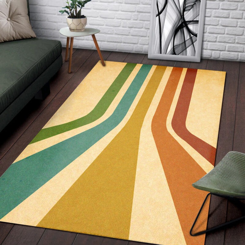 Retro Vintage 1970s Style Area Rugs