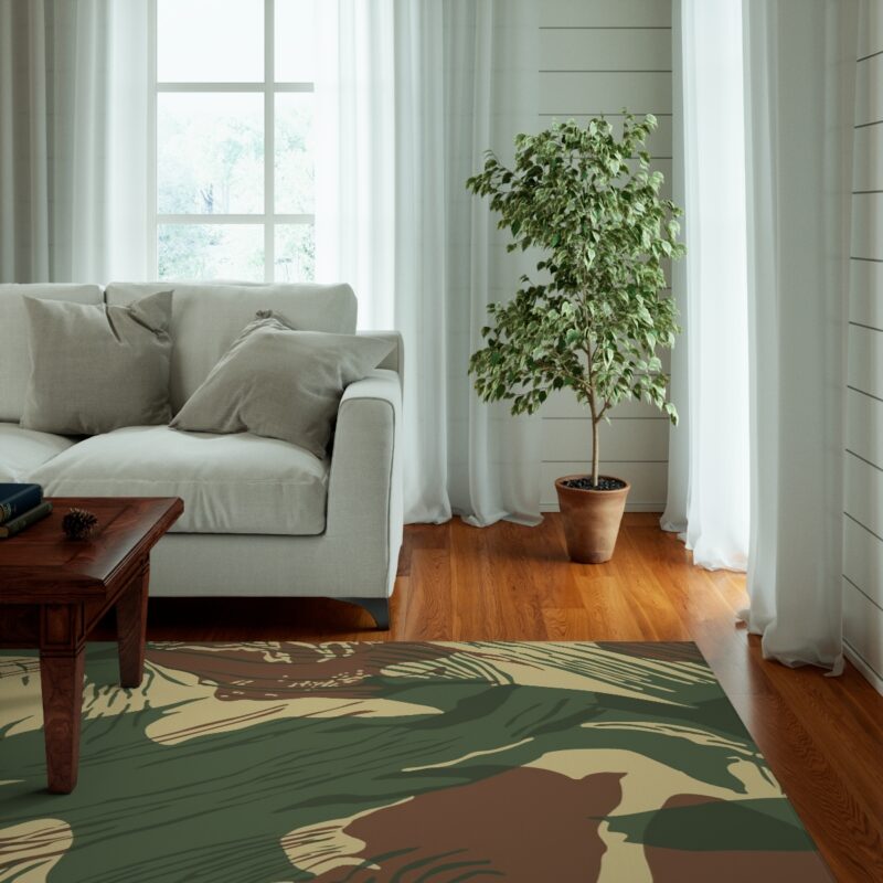 Rhodesian Brushstroke Camouflage Area Rug
