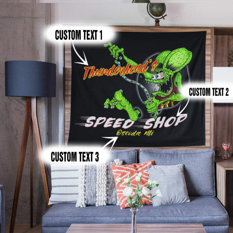 Personalized Rat Fink Hot Rod Tapestry