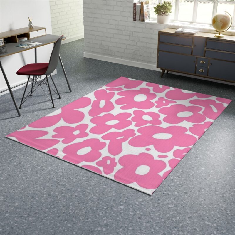Y2K Asthetic Pink Flowers Rug