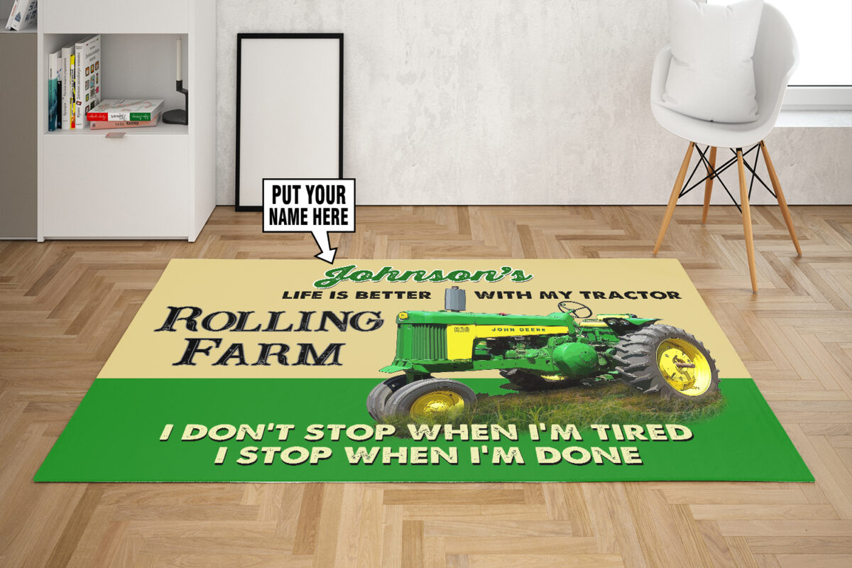 John Deere Rug Rolling Farm Life Is Better With My Tractor