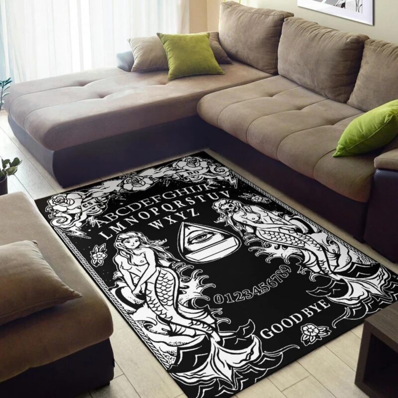 All Seeing Eye Ouija Board Area Rug, Gothic Halloween Home Decor