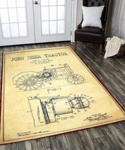 Area Rug With JohnDeere Tractor Drawing