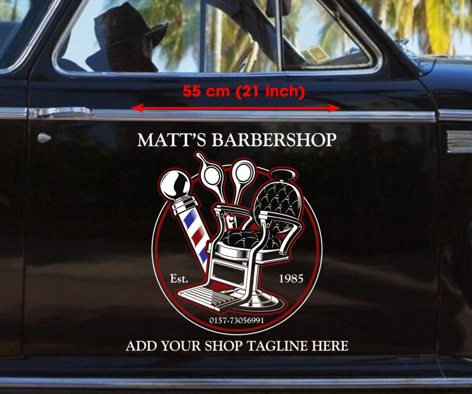 Barber Shop Sign Vinyl Window Graphics Decals