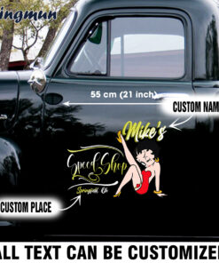 Customizable Hot Rod Pin Up Girl Speed Shop Decals
