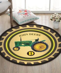 Farmer Tractor John Deere Round Rug For Bedroom Living Room Decor
