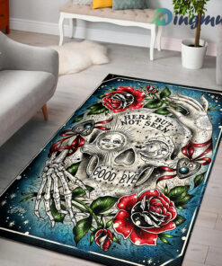 Here and Seen Ouija Board Rose Skull Cute Traditional Tattoo Flash Rug