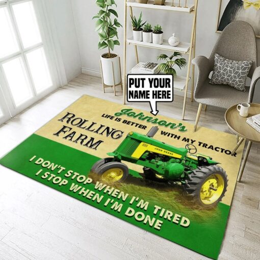 John Deere Rug Rolling Farm Life Is Better With My Tractor Dingmun