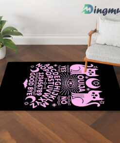 Kawaii Pink Pastel Goth Ouija Board Creepy Cute Cat Area Rug