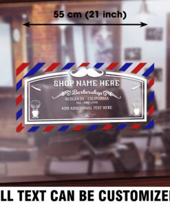 Personalized Vintage Barber Shop Window Graphics Vinyl Sticker 1